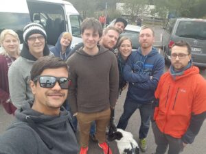 Die Truppe auf dem Rastplatz