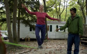 ... wenn wir mal nicht bouldern waren, stand z.B. Slacklinen auf dem Programm