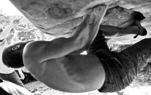 ... kurz vor dem weiten Zug aus dem Überhang heraus